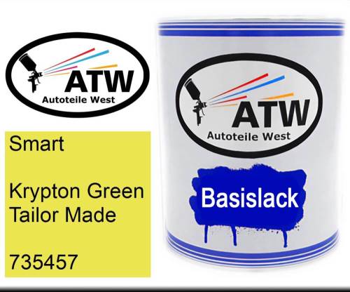 Smart, Krypton Green Tailor Made, 735457: 1L Lackdose, von ATW Autoteile West.